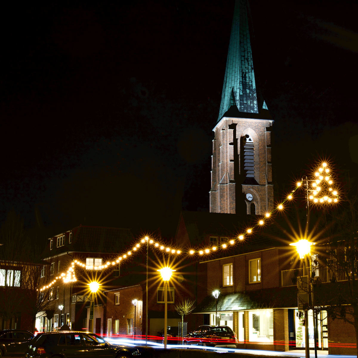 weihnachten, dinklage, weihnachtsbeleuchtung, festbeleuchtung, straßenbeleuchtung, illumination, straßenschmuck, ortsbild, straßenbild
